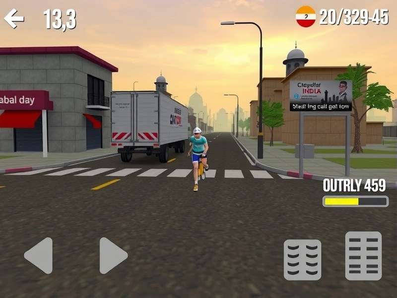 India Cargo Chase Runner gameplay screenshot showing cargo delivery in Indian city